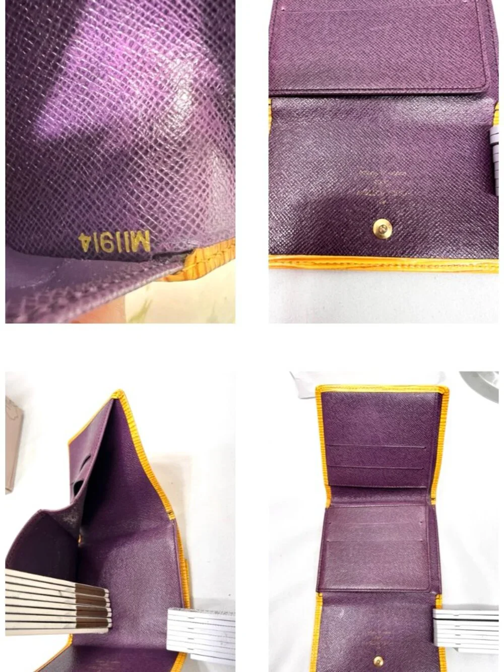 LOUIS VUITTON Epi Sarah Triifold Long Wallet+FREE DiOR Neck-Kerchief M11914(15